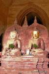 Couple de bouddhas, temple Dhammayan Gyi, Bagan, Birmanie.