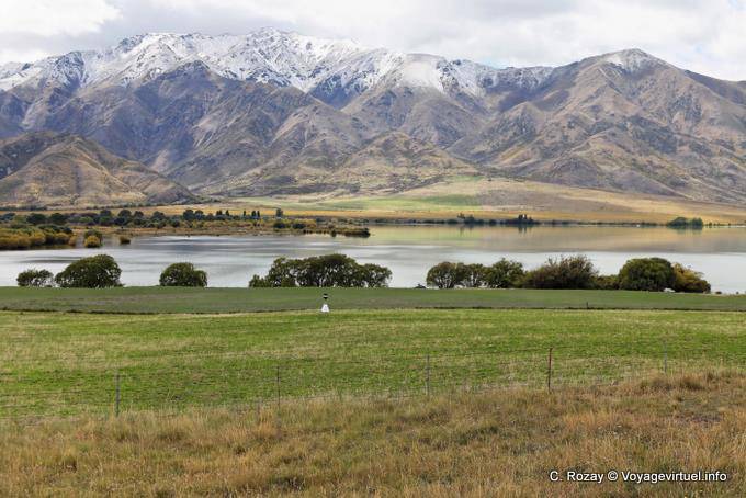 Campagne vers le lac Benmore, Canterbury - Nouvelle-Zélande