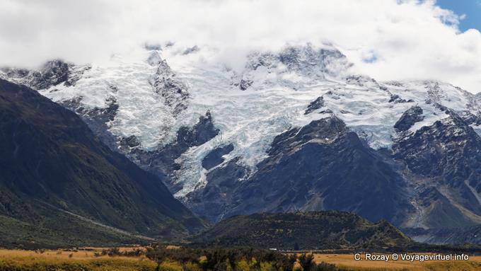 Crispations glaciaires, Mount Cook Road, Canterbury - Nouvelle-Zélande