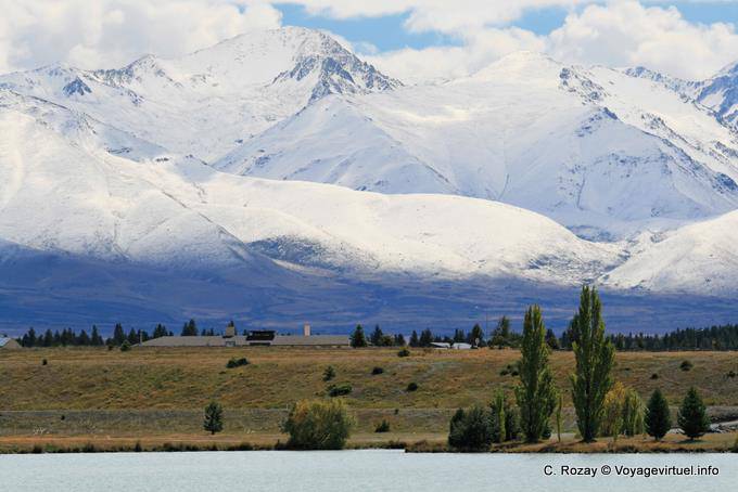 Premiers flocons, Ruataniwha Lake, Canterbury - Nouvelle-Zélande