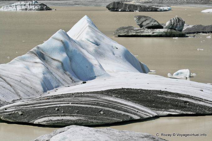 Icebergs flottants, Tasman Lake, Canterbury - Nouvelle-Zélande
