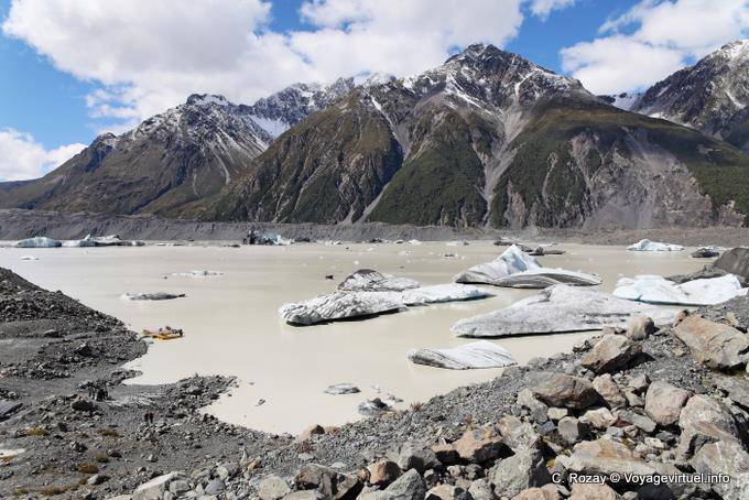 Panorama, Tasman Lake, Canterbury - Nouvelle-Zélande