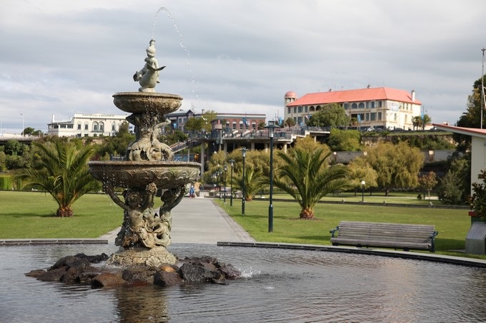 Fontaine dans Caroline Bay Park, Timaru, Canterbury - Nouvelle-Zélande