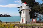 Phare sur Caroline Bay, Timaru, Canterbury, Nouvelle-Zélande.