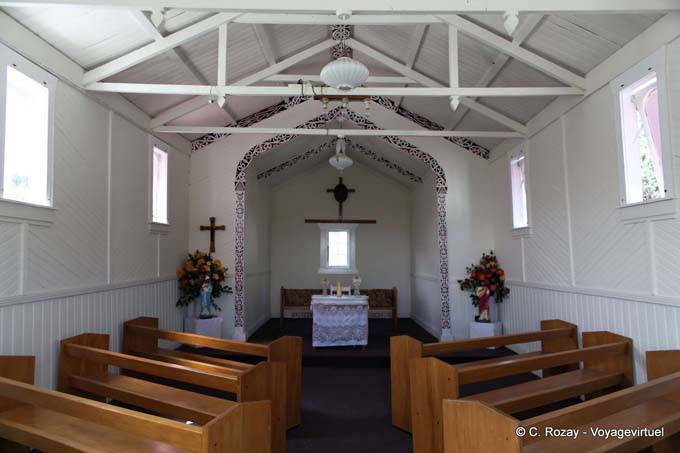 Intérieur de l'Eglise catholique maorie, Whakarewarewa Thermal Village, Rotorua - Nouvelle-Zélande