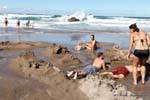 Bain chaud, Hahei Hot Water Beach, Coromandel, Nouvelle-Zélande.
