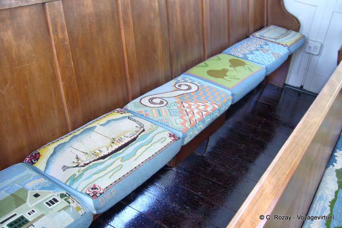 Coussins dans la Christ Church, Russell, Northland - Nouvelle-Zélande