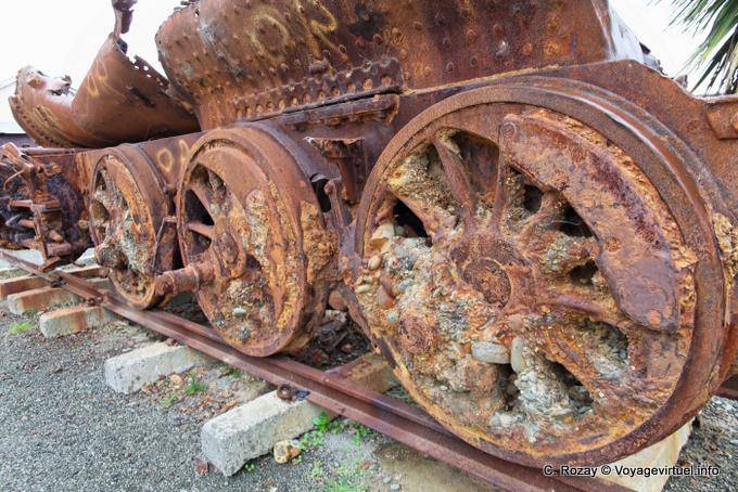 Locomotive rouillée, Oamaru, Otago - Nouvelle-Zélande