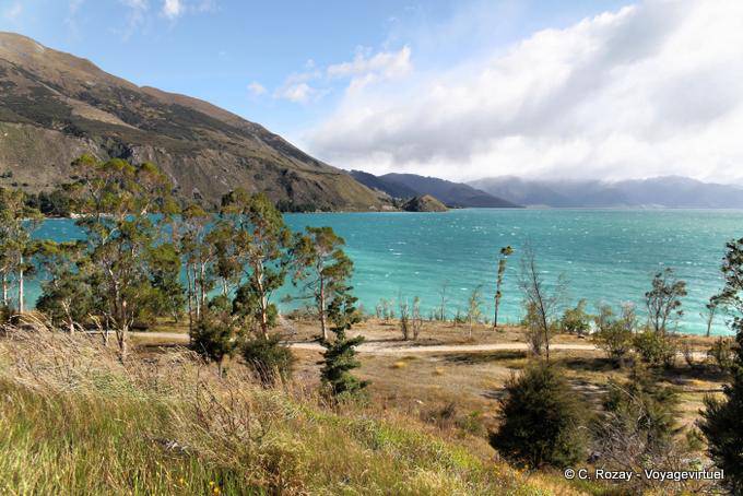 Point de vue depuis Capell Avenue, Hawea Lake, Southland - Nouvelle-Zélande
