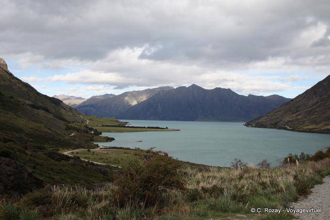 Panorama depuis la route de Makarora, Hawea Lake, Southland - Nouvelle-Zélande