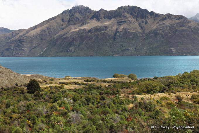 Autre vue sur les Bayonet Peaks, Queenstown lac Wakatipu, Southland - Nouvelle-Zélande