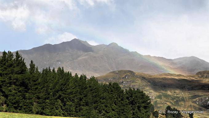 Arc-en-ciel sur les montagnes, Wanaka Lake, Southland - Nouvelle-Zélande
