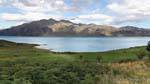 Montagnes face au Neck, Hawea Lake, Southland, Nouvelle-Zélande.