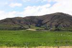 Monts et moutons, Queenstown Road to Invercargill, Southland, Nouvelle-Zélande.