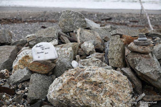 Pierre du souvenir, Bruce Bay, Westcoast - Nouvelle-Zélande