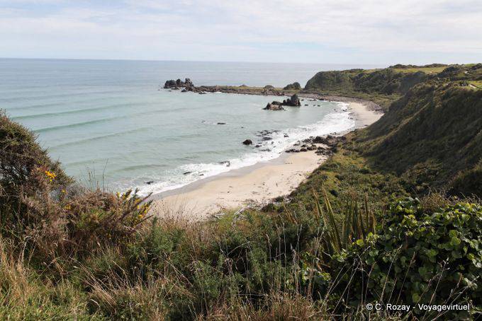 Plage entre Wall island et le cap Foulwind, Westcoast - Nouvelle-Zélande