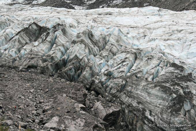 Vagues et collines de glace, Fox Glacier, Westcoast - Nouvelle-Zélande