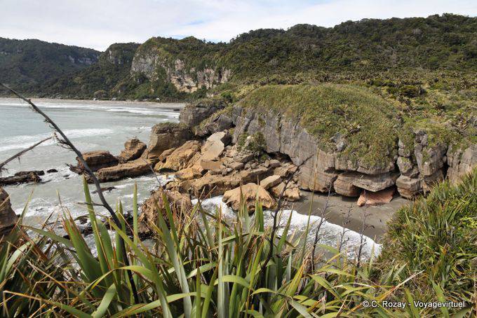 Effondrement vers Dolomite Point, Punakaiki, Westcoast - Nouvelle-Zélande