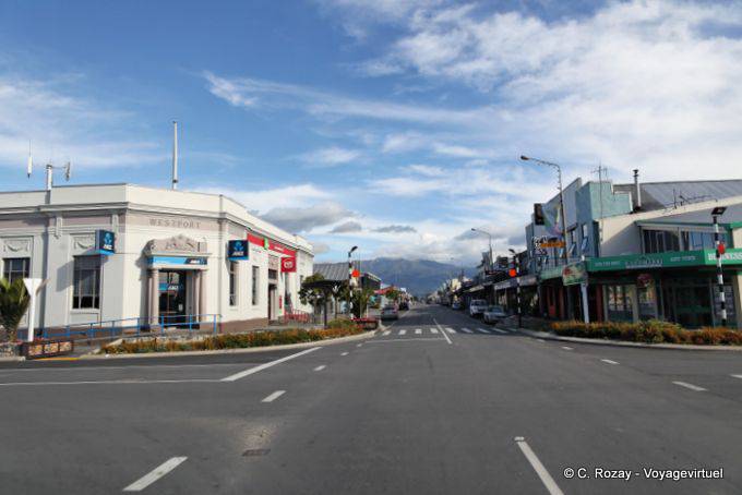 Les rues tirées au cordeau, Westport, Westcoast - Nouvelle-Zélande