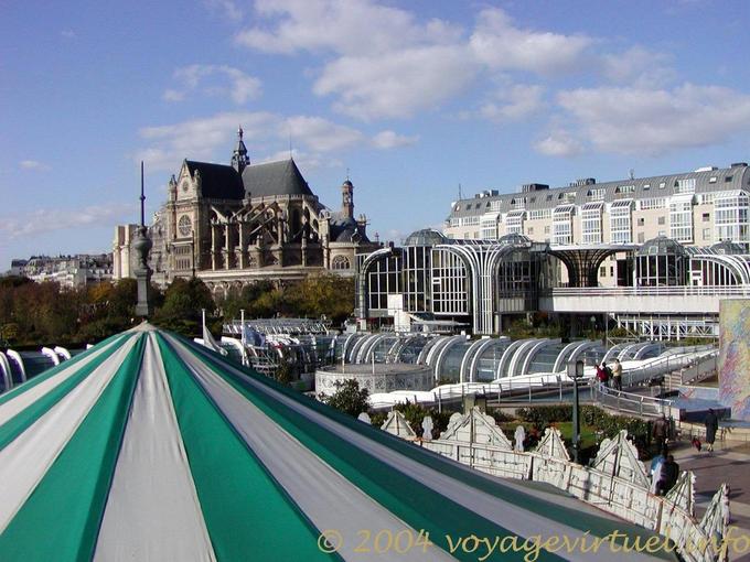 Panorama sur les Halles et Saint-Eustache, Paris - France