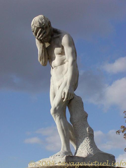 Caïn venant de tuer son frère Abel par Henri Vidal, Jardin des Tuileries, Paris - France