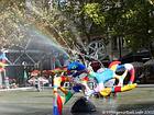 Irisation sur la Fontaine Stravinsky, oeuvre de Tinguely, Paris, France.