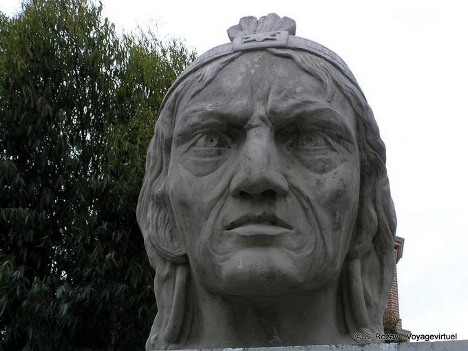 Otavalo, buste de Ruminahui, général de l'Inca Atahualpa -Équateur