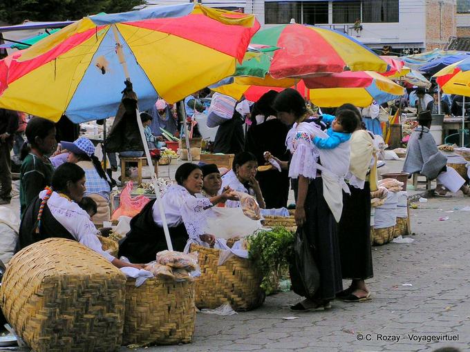 Indigènes Otavalos et produits de l'agriculture, Otavalo -Équateur