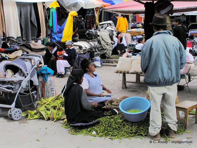 Chapeau de feutre et pantalon blanc, costume masculin, Otavalo -Équateur