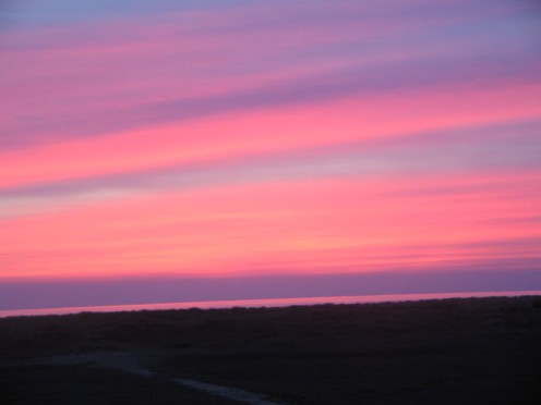 le ciel rose
le ciel de la pointe d'agon éclairé de lumiére rose violette 
et orange
