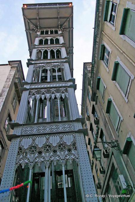 Elevador de Santa Justa (Eiffel), Baixa, Lisbonne - Portugal