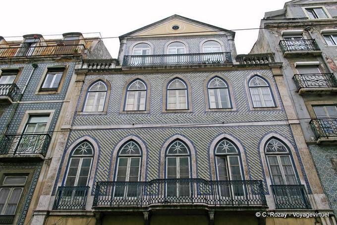 Estrela, façade à l'architecture particulière, Lisbonne - Portugal