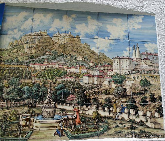 Tableau en azulejos représentant l'ancienne Sintra - Portugal