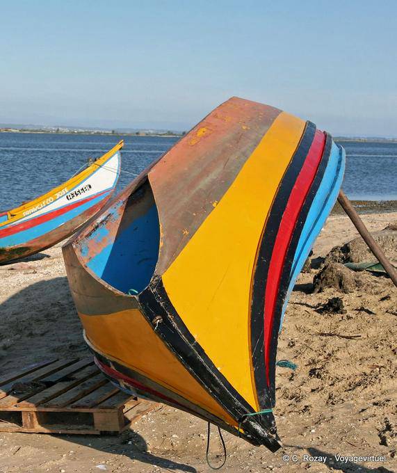 Torreira, barque traditionnelle retournée - Portugal