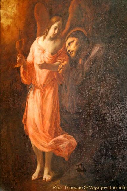 L'ange et le saint, peinture, Église Saint-Nicolas (Kostel sv. Mikuláše), Malá Strana - Prague, République Tchèque