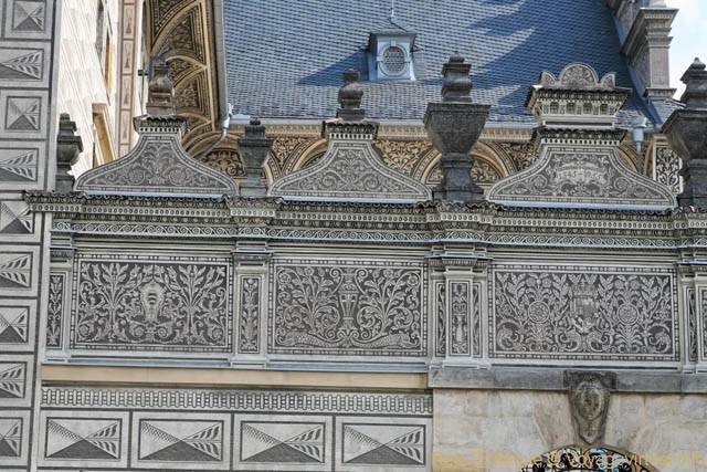Hradcanske Nam, décoration extérieure du Palais Schwarzenberg - Prague, République Tchèque