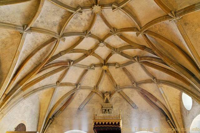Hradcany, Ancien Palais Royal, plafond de la Salle Vladislav, Œuvre de l’architecte Benedikt Ried - Prague, République Tchèque