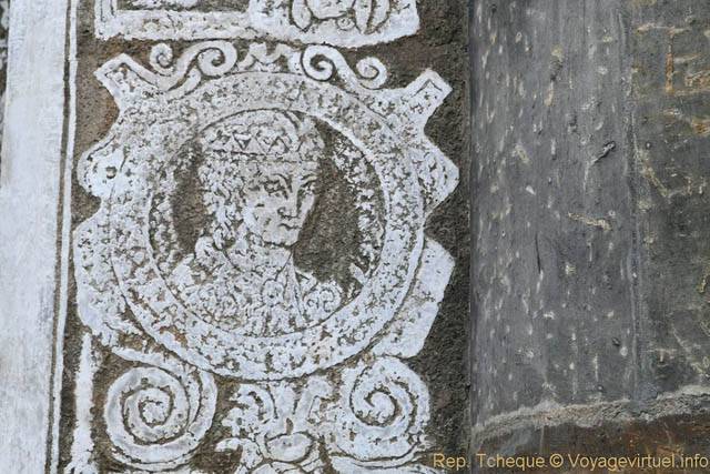 Kralovska Zahrada, autre exemple de sgraffite, Maison du jeu de paume, Jardin royal - Prague, République Tchèque