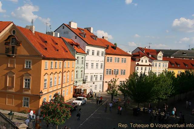 Placette vue d'en-haut, Na Kampe, Malá Strana - Prague, République Tchèque