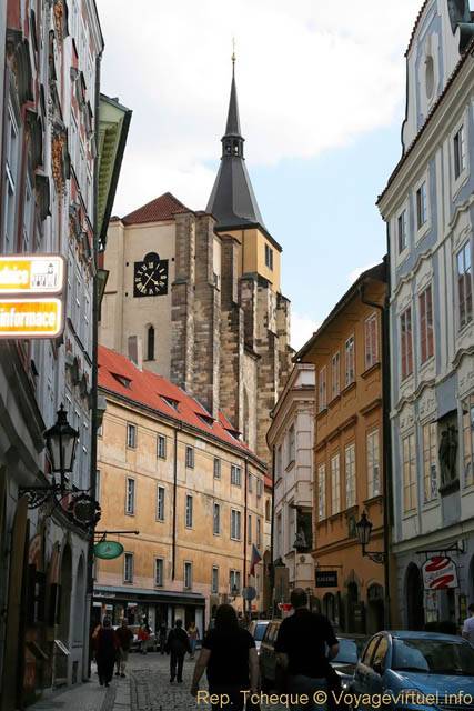 Un clocher et une horloge, Melantrichova Mutsku - Prague, République Tchèque