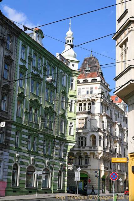 Immeubles au début de Myslikova - Prague, République Tchèque