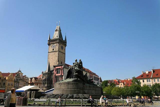 Vieille ville, le Monument à Jan Hus inauguré en 1915 - Prague, République Tchèque