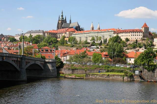 Panorama sur le château depuis Manesuv Most - Prague, République Tchèque