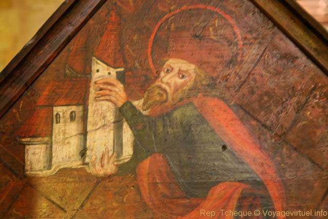 Détail d'une peinture sur un tombeau, Couvent Saint-Georges, National Gallery, (Jiřský klášter) - Prague, République Tchèque