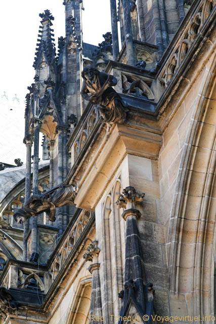 St Vitus Cathédrale, gargouilles à l'extérieur, (Prazsky Hrad) - Prague, République Tchèque