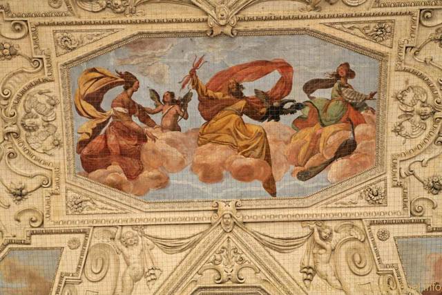 Palais Wallenstein, Sala Terrena, gros plan sur une peinture de la voûte - Prague, République Tchèque