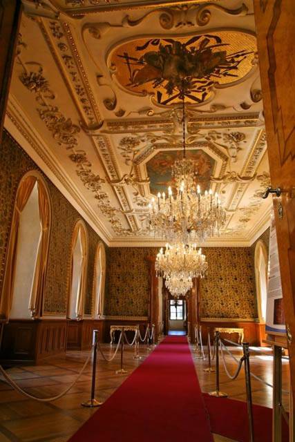 Lustres et dorures du Palais Wallenstein, (Valdštejnský palác), Sénat, Letenska - Prague, République Tchèque