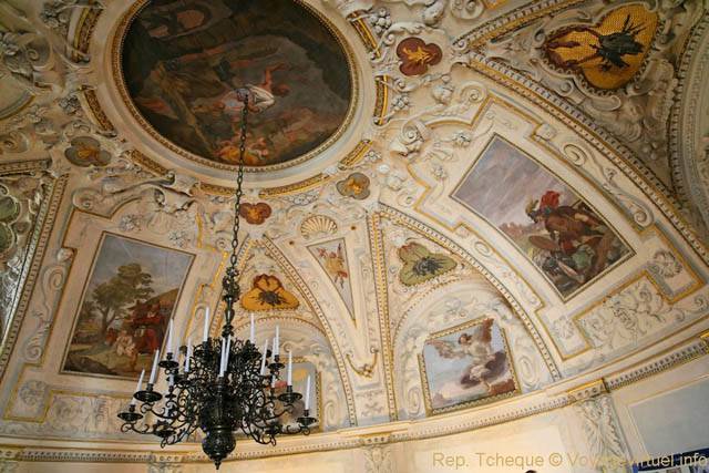 Décoration d'un dôme, Palais Wallenstein, Sénat, Letenska - Prague, République Tchèque