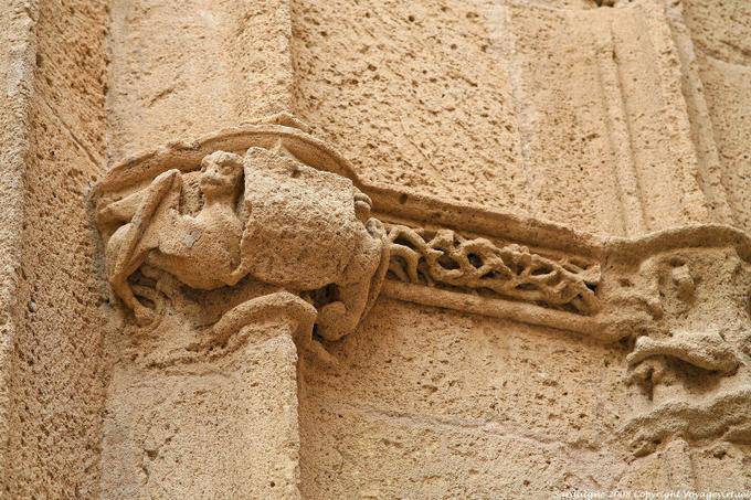 Alghero, détail d'une sculpture sur le mur, Cathédrale Santa Maria - Sardaigne
