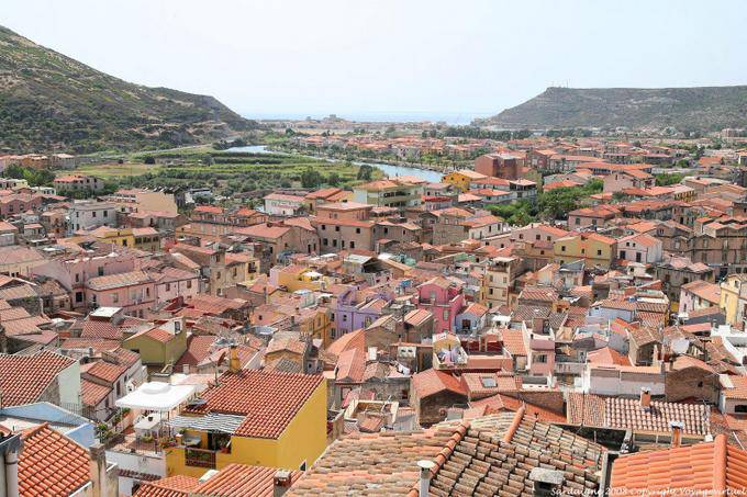 Bosa, paysage depuis Malaspina Fiume Temo - Sardaigne